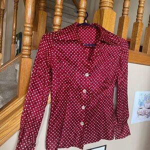Polka Dot Button-Up Blouse
